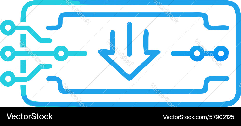 Circuit data flow download icon design generative vector image