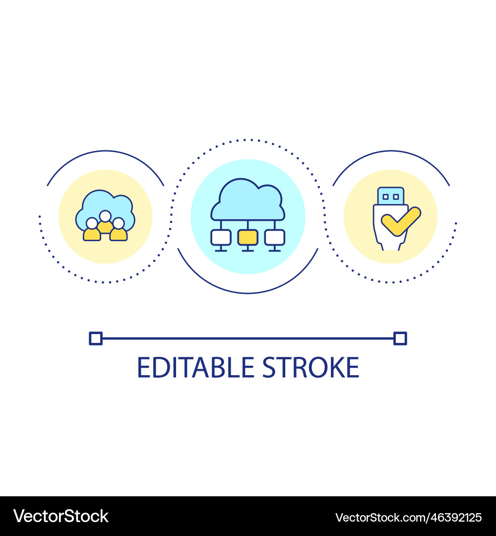 Cloud storage features loop concept icon vector image
