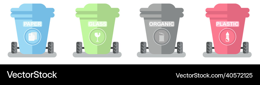 Containers for separate garbage collection Containers for separate garbage collection Vector Image