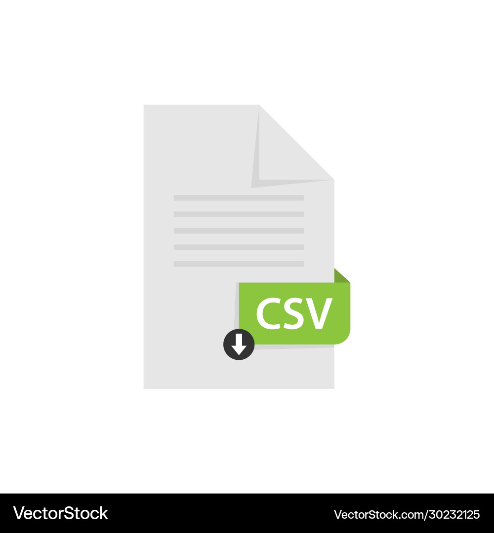 Csv file document download Vector Image