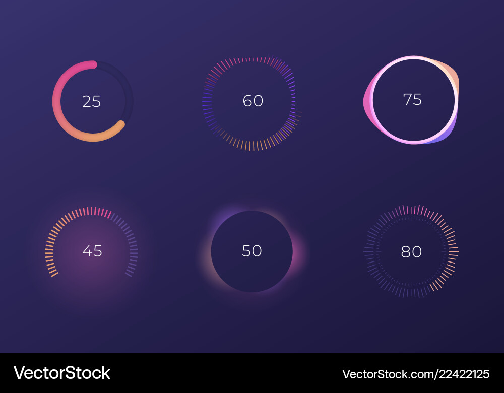 Dashboard Control Knob UI Element vector image