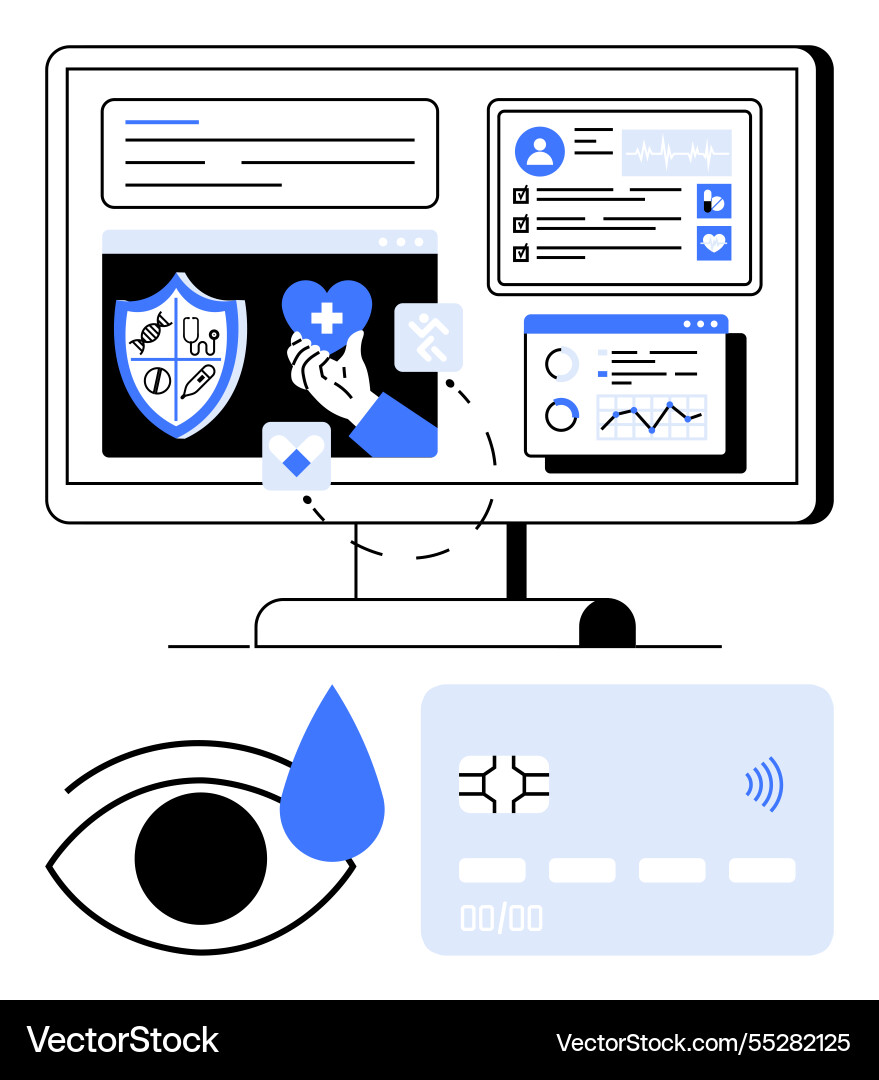Digital health management with secure access Vector Image
