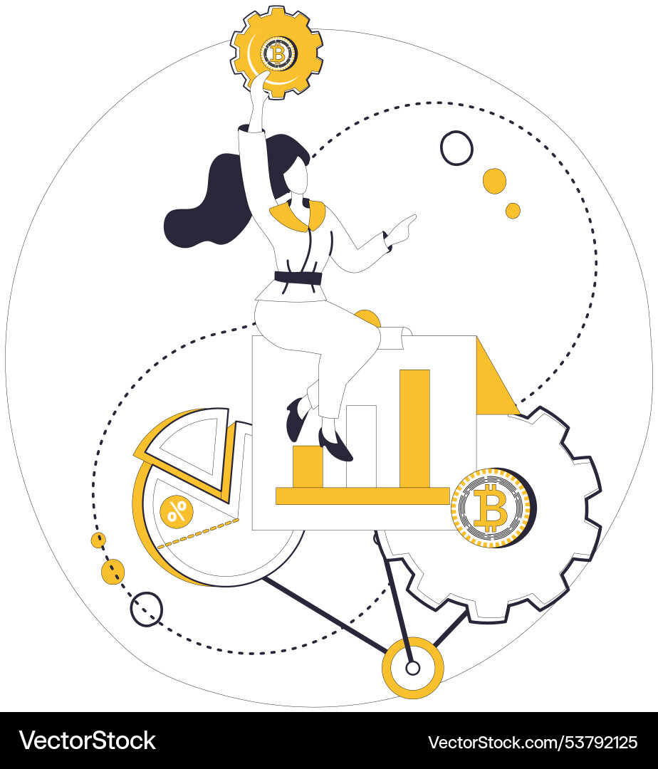 Exploring cryptocurrency with engaging data vector image
