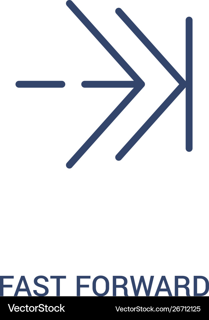 Fast forward concept 2 colored icon simple line Fast forward concept 2 colored icon simple line vector image