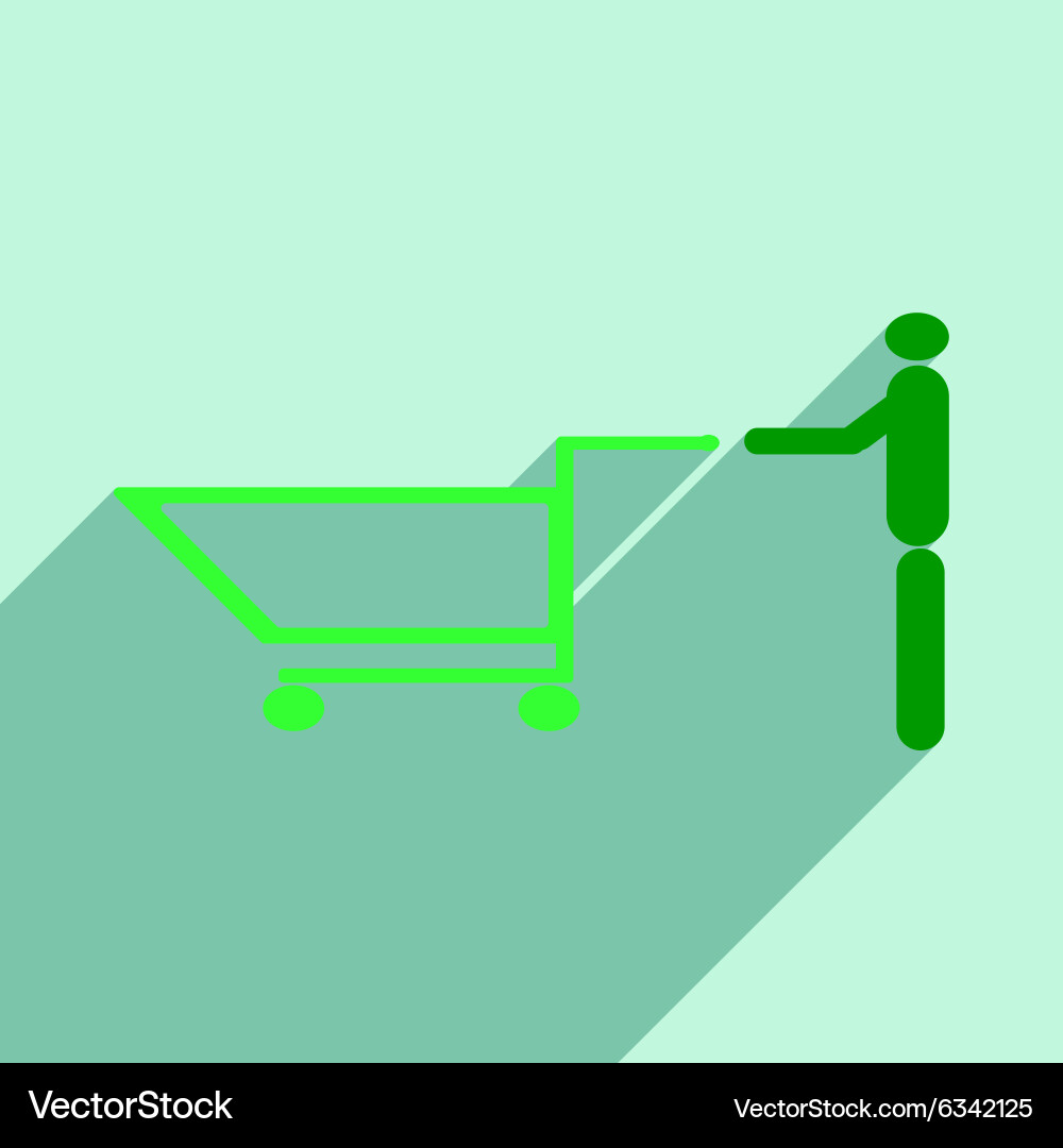 Flat with shadow icon and mobile application man Vector Image