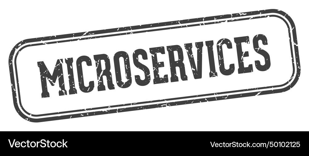 Microservices stamp rectangular Vector Image
