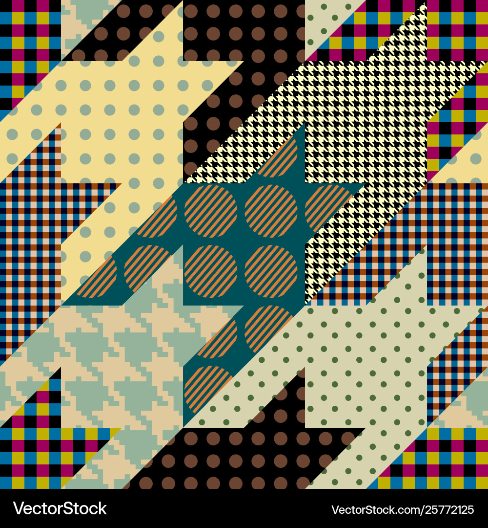 Patchwork textile pattern seamless quilting Patchwork textile pattern seamless quilting vector image