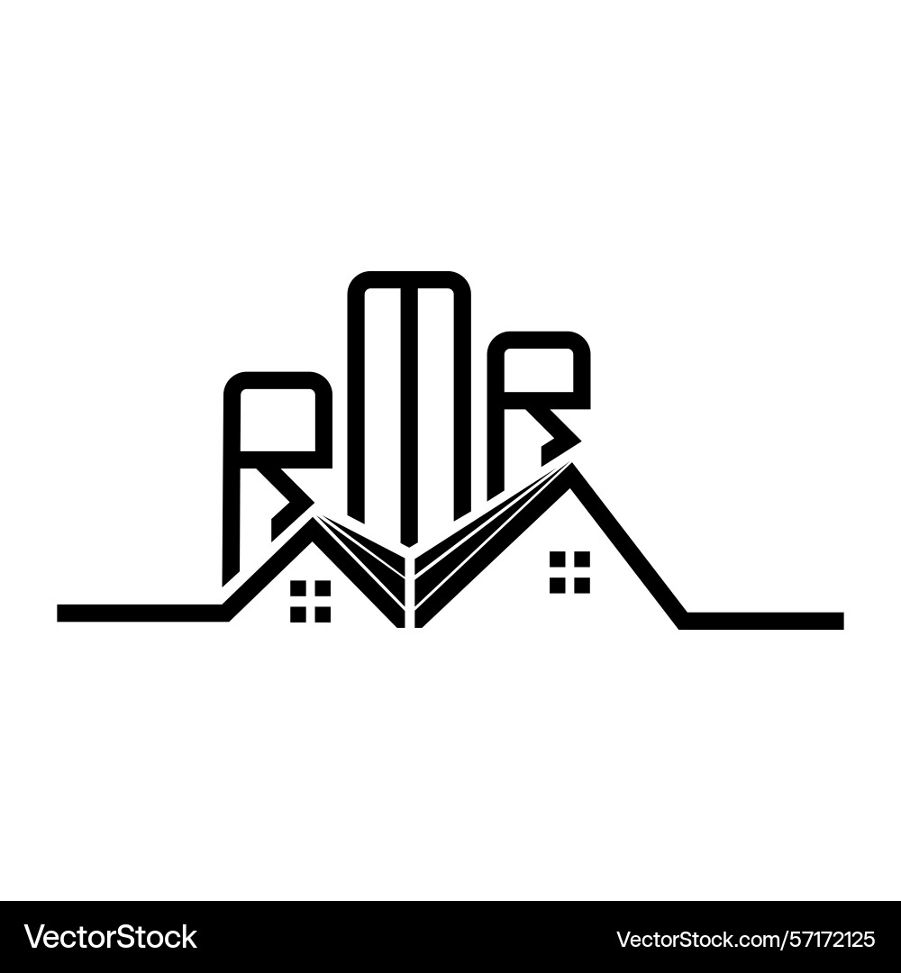Rmr real state logo design simple and modern Vector Image