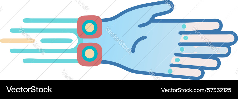 Robotic arm with connection advanced digital vector image