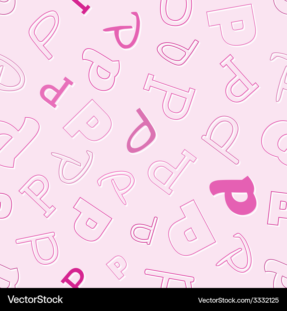 Seamless pattern with character p Vector Image