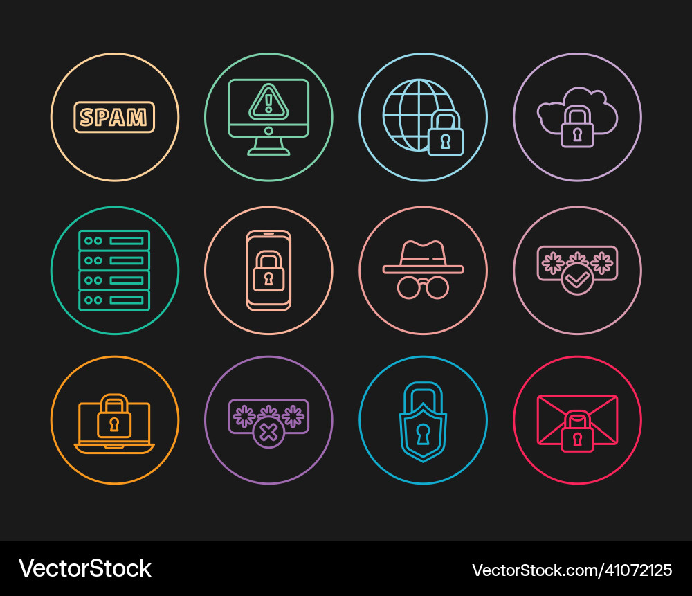 Set line mail message lock password Set line mail message lock password vector image