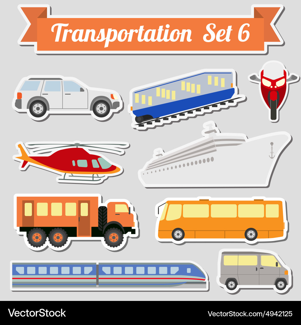 Set of all types transport icon for creating vector image