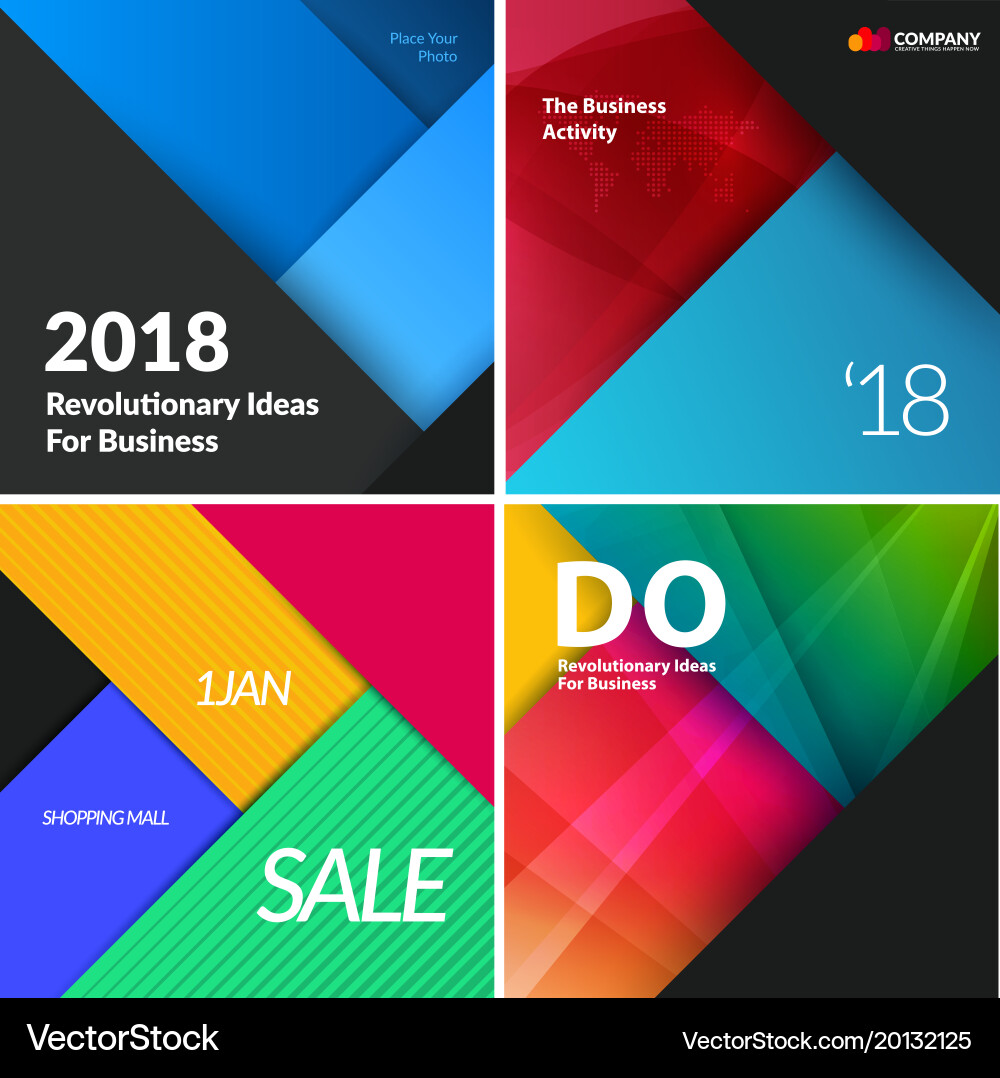 Set of material design abstract templates Vector Image