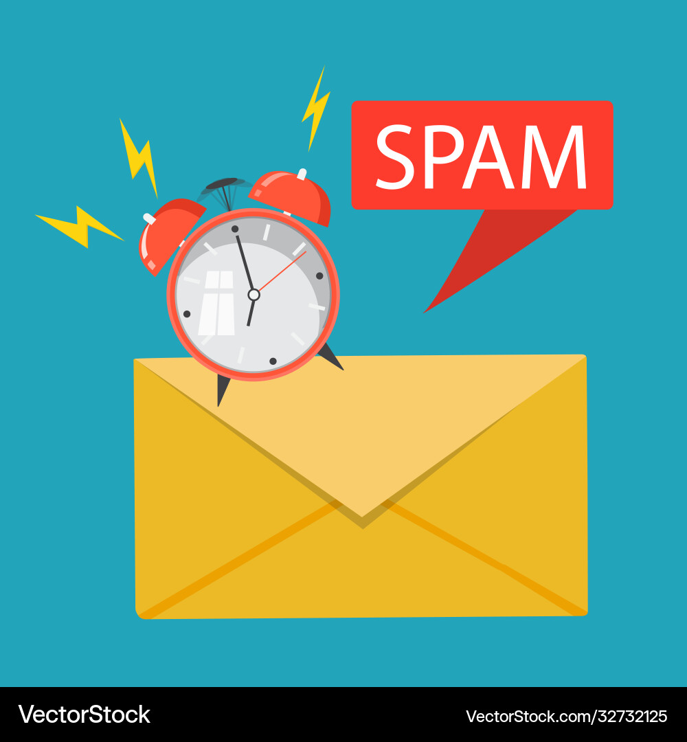 Spam data concept attention message vector image