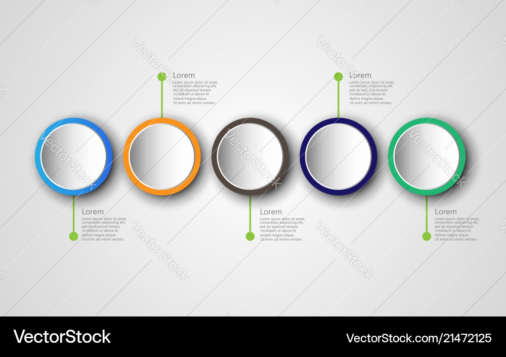 Timeline infographics design template with 5 Vector Image