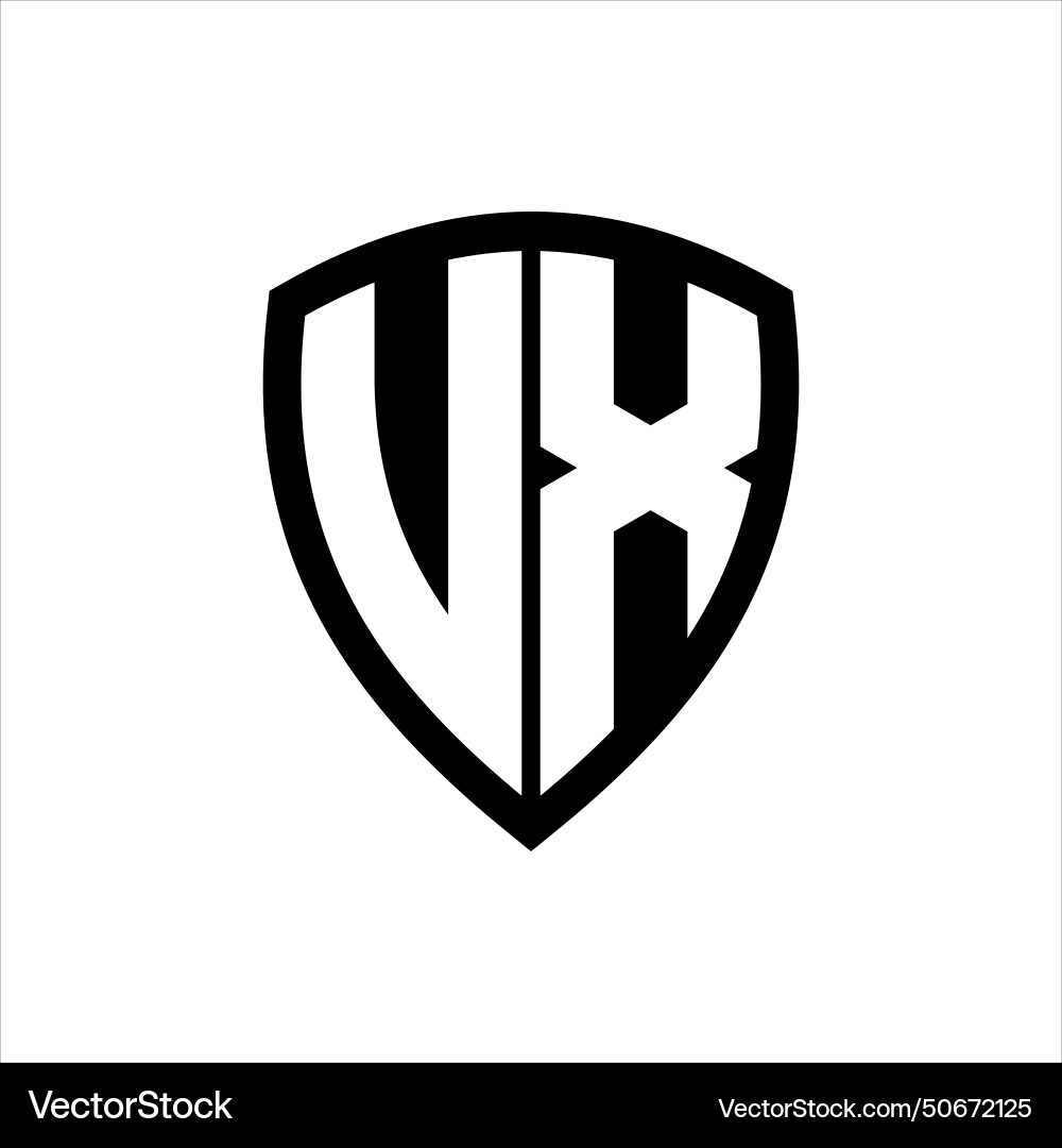 Ux Monogramm Logo mit kühnen Buchstaben Schild Form Ux Monogramm Logo mit kühnen Buchstaben Schild Form vektorbild