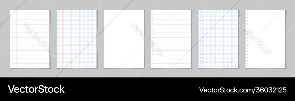 White Paper Sheet with Grid Lines Vector Image