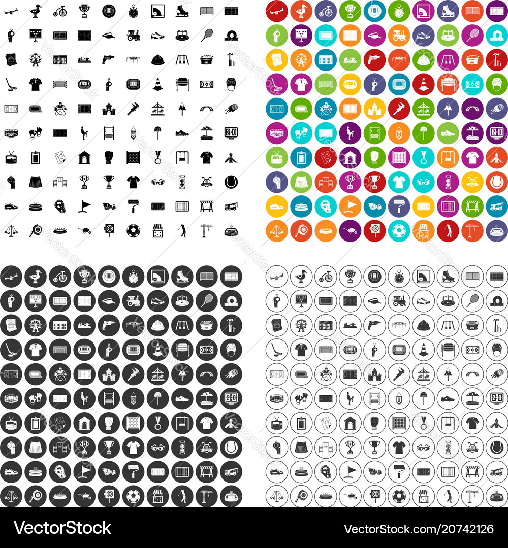 100 playground icons set variant 100 playground icons set variant vector image
