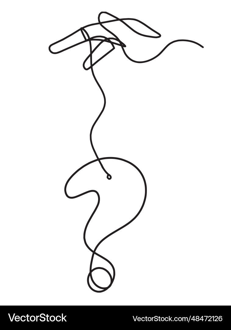 Abstract question mark with hand as continuous Abstract question mark with hand as continuous Vector Image