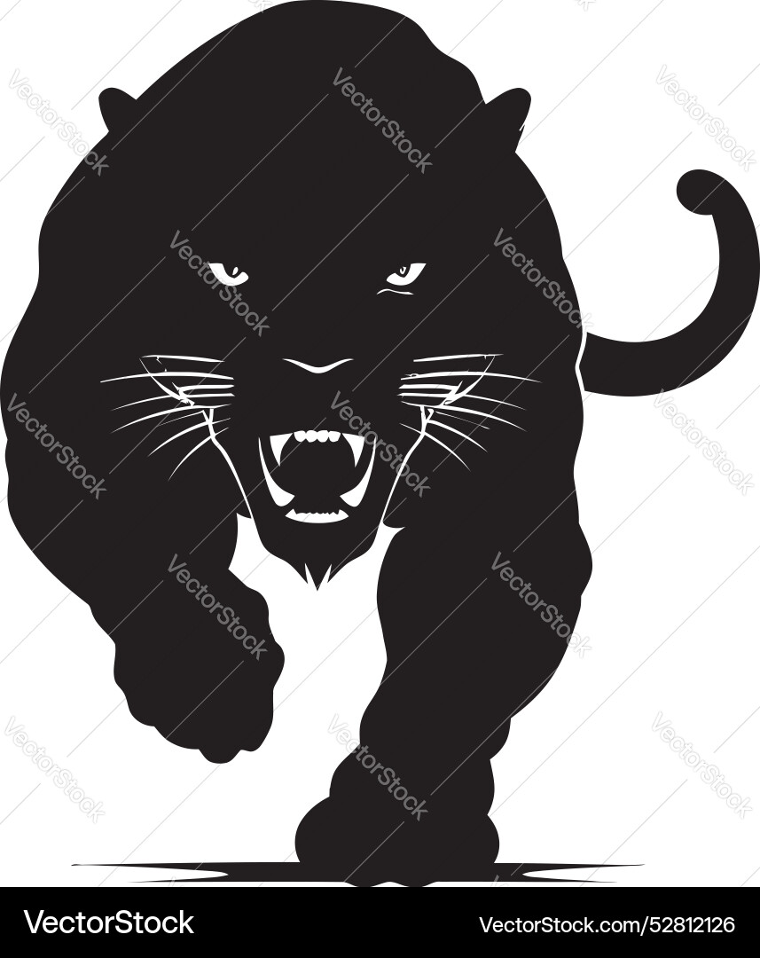 Agile attacker running panther symbol Agile attacker running panther symbol vector image
