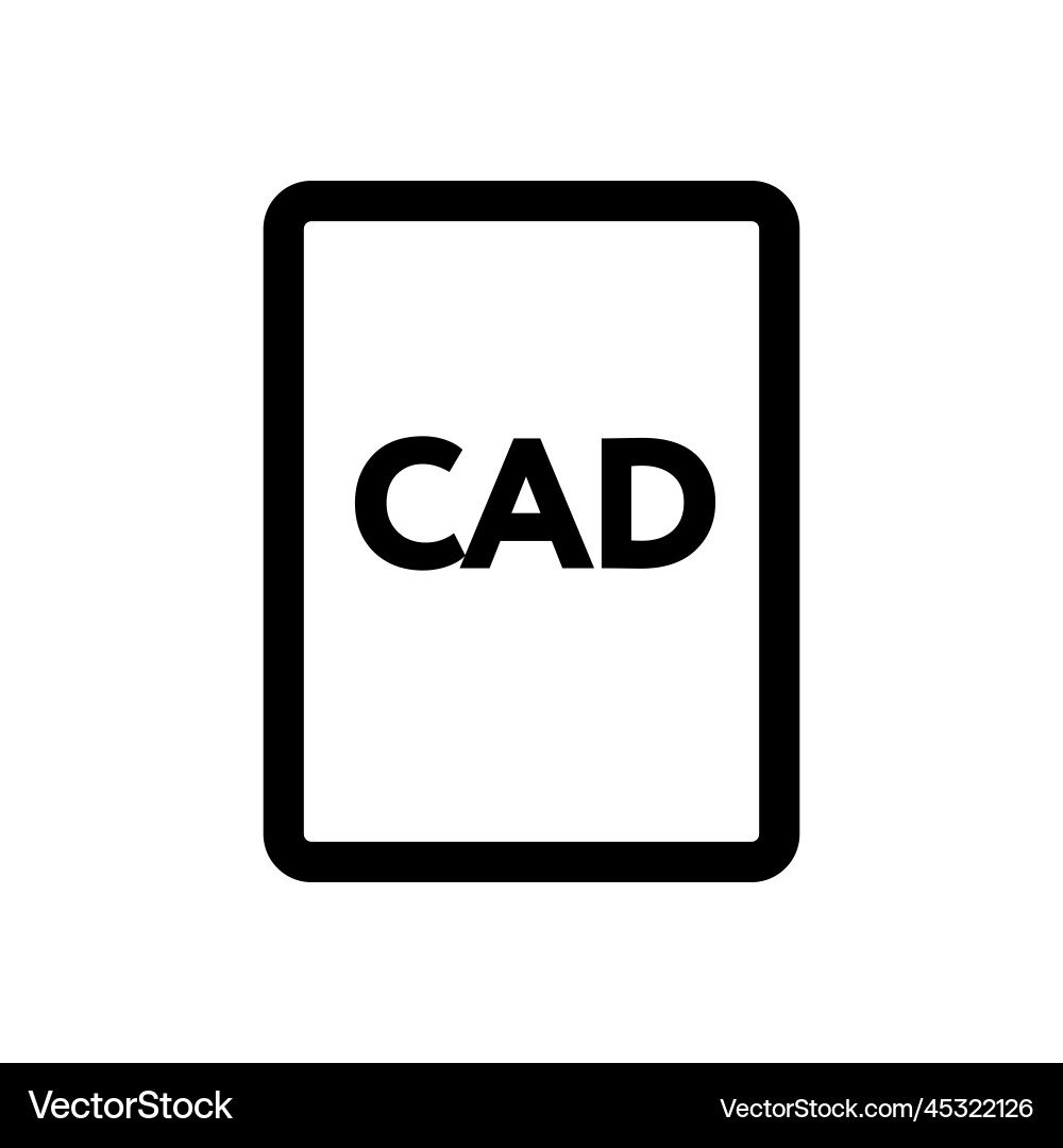 Cad file icon line isolated on white background Cad file icon line isolated on white background vector image