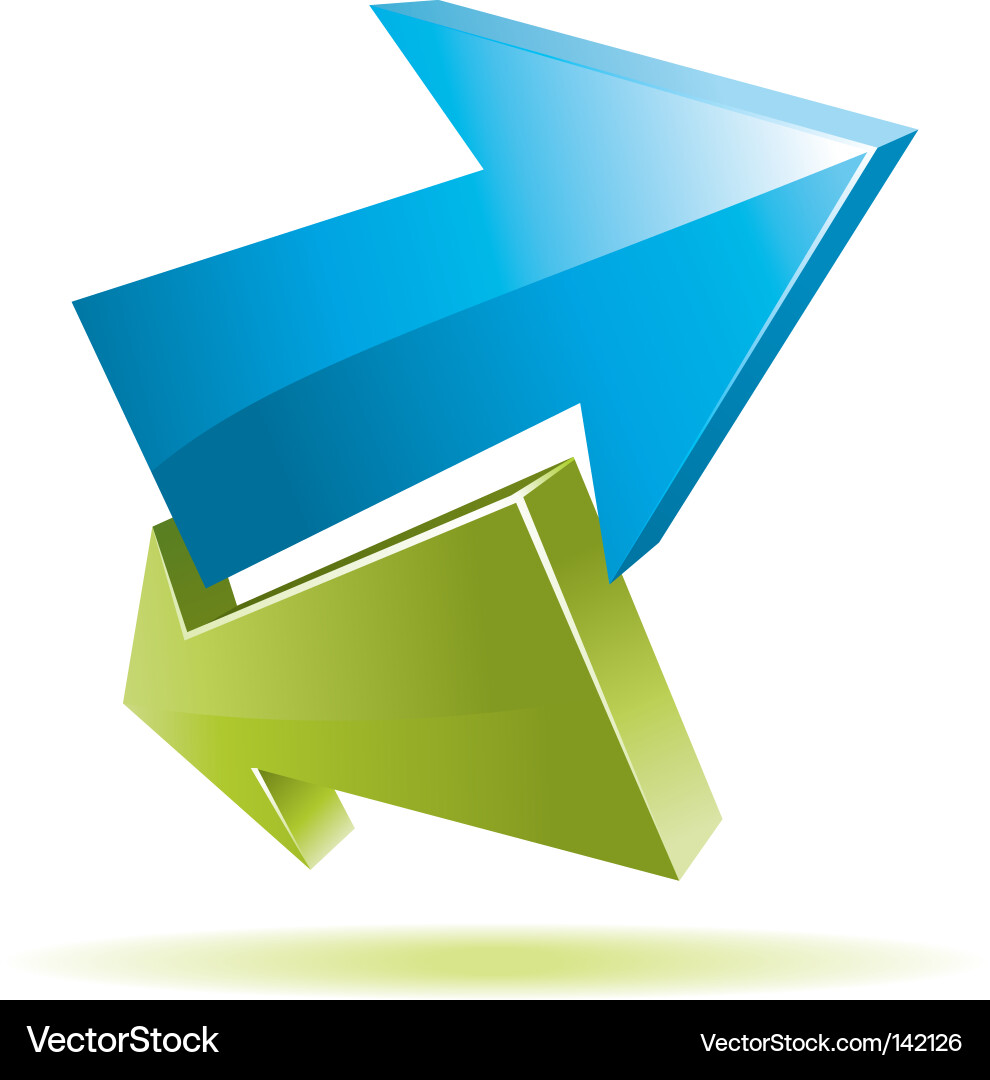 Dynamic 3D Arrows vector image