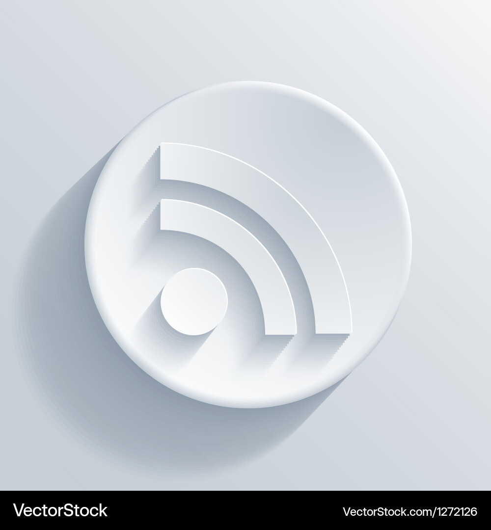 Light Circle Icon - RSS & Network vector image