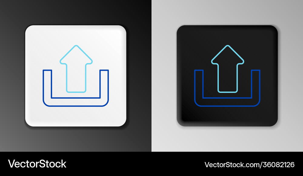 Line upload icon isolated on grey background up Vector Image