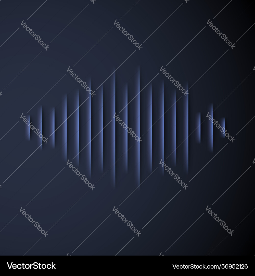 Paper sound waveform with shadow Paper sound waveform with shadow vector image