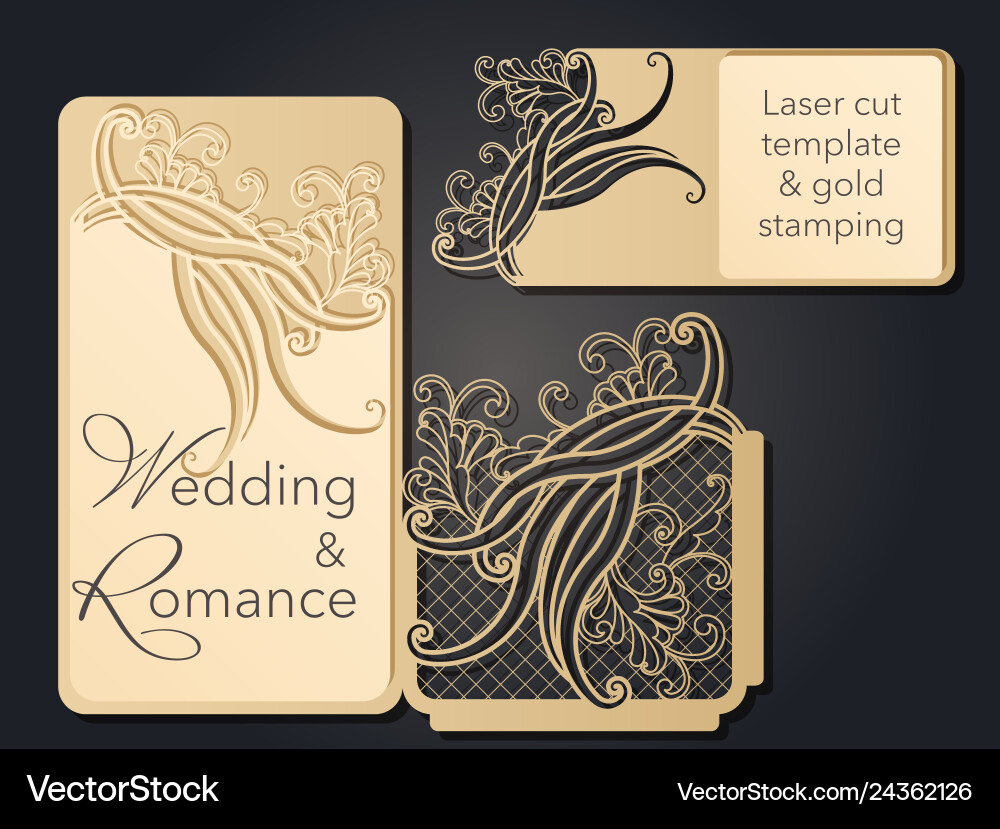 Patterned pattern for laser cutting openwork Vector Image