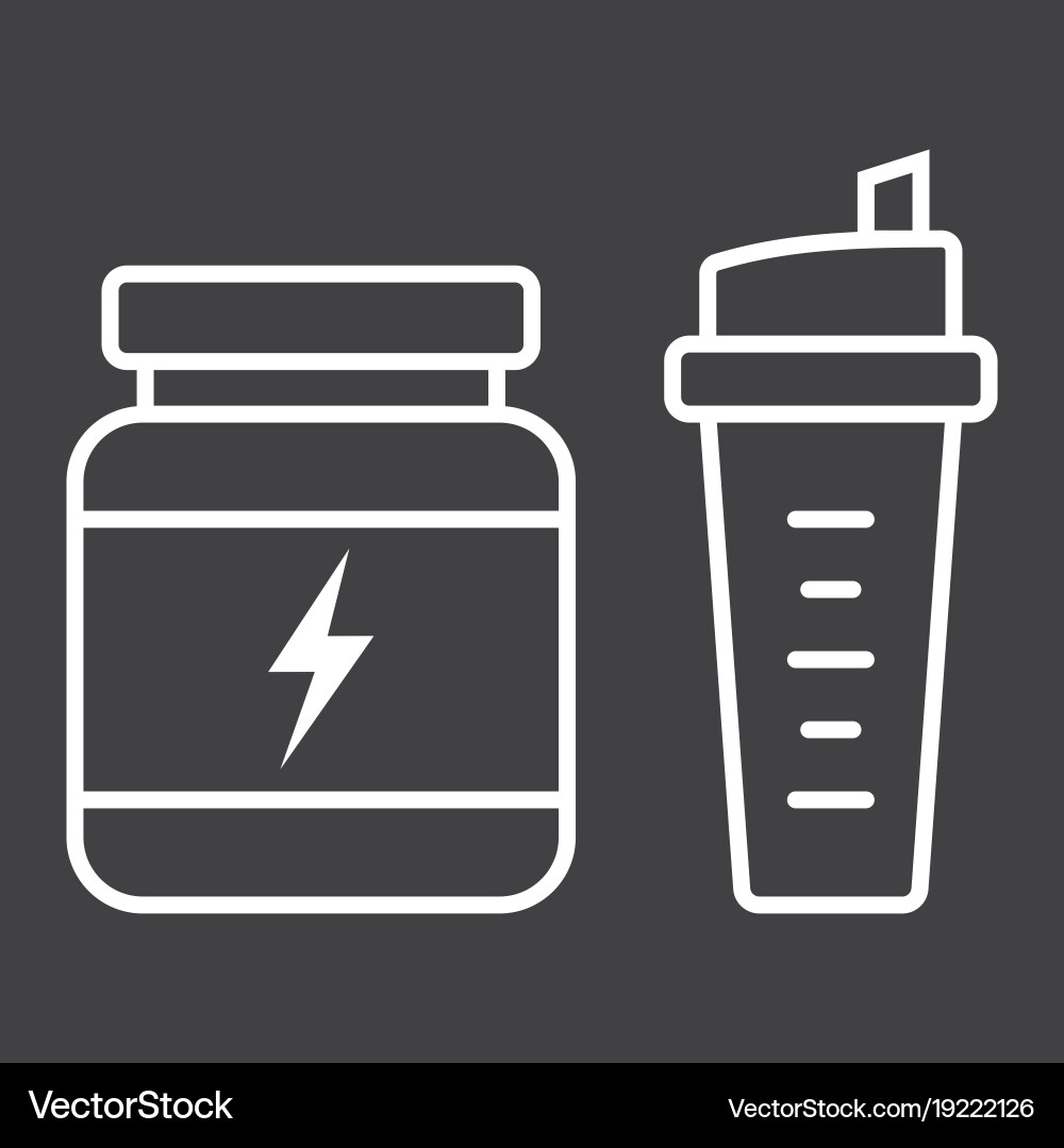 Protein Shake with Shaker Icon Vector Image