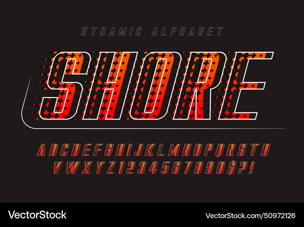 Racing alphabet design dynamic typeface letters Racing alphabet design dynamic typeface letters vector image