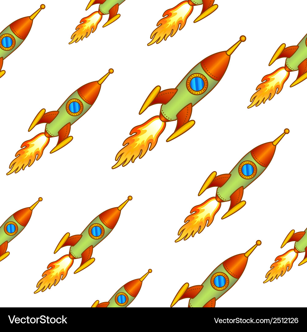Retro Rocket Pattern Vector Image