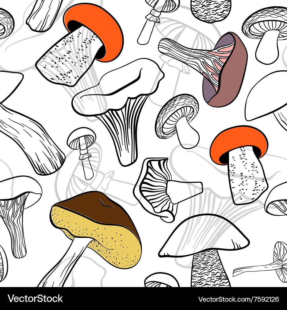 Seamless pattern with different hand drawn vector image