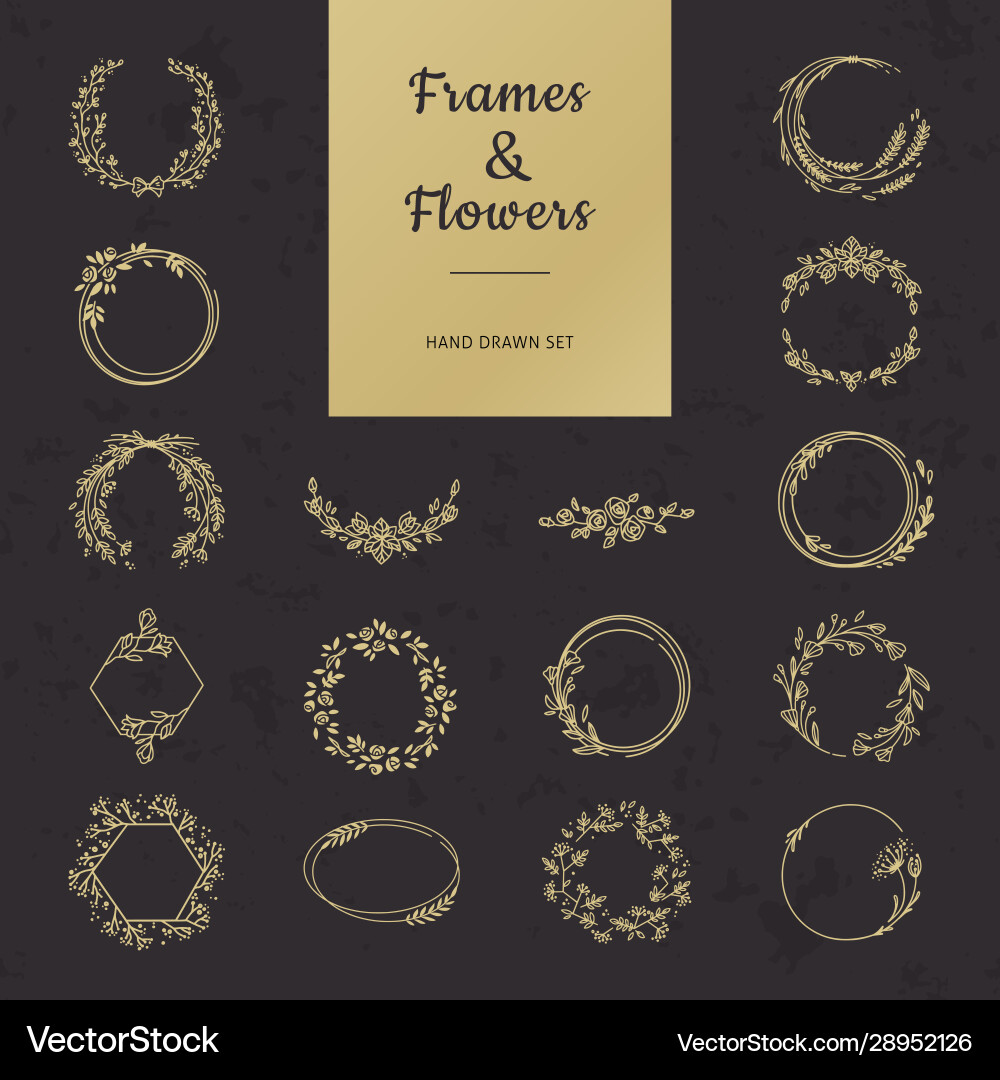 Set different floral frames great Set different floral frames great vector image