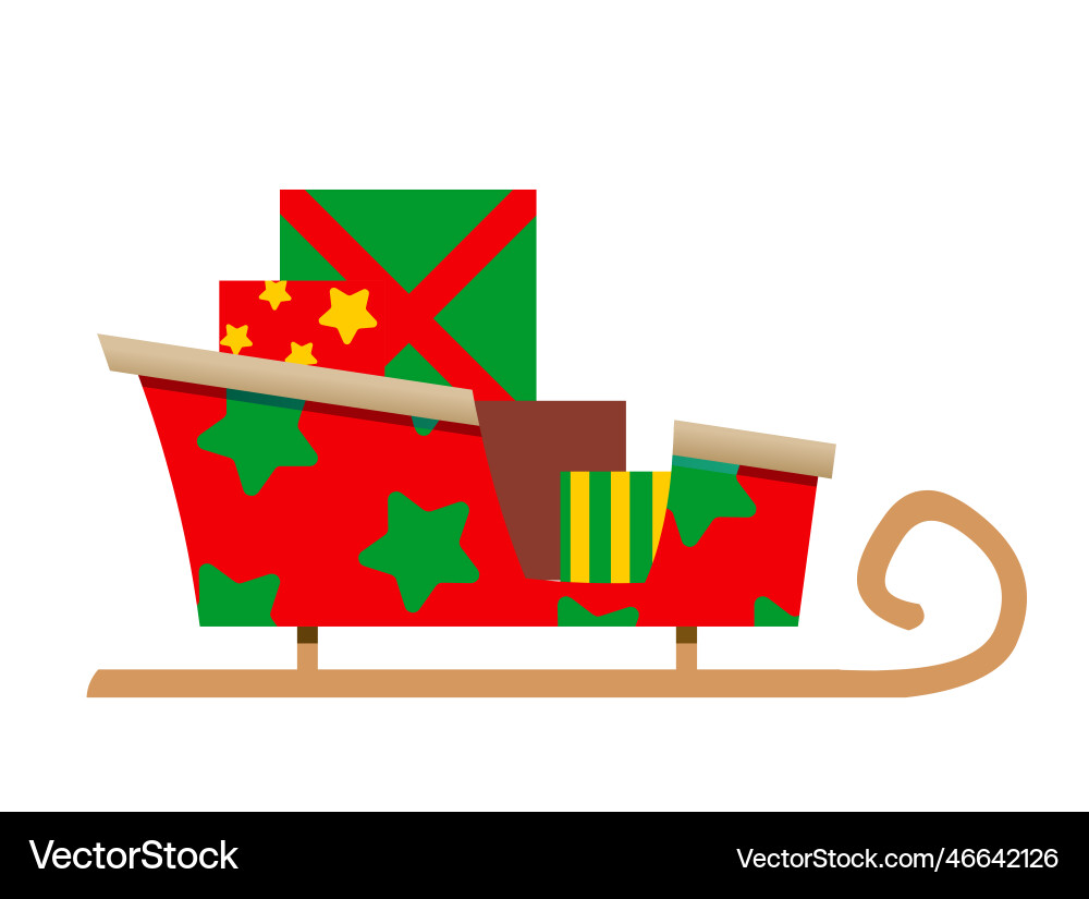 Sledge with gift boxes Sledge with gift boxes vector image