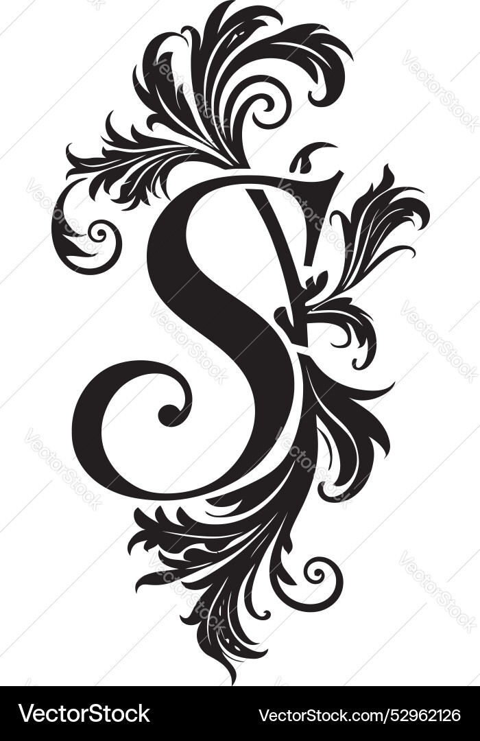 Stellar script celestial font s sonnet symphony Stellar script celestial font s sonnet symphony vector image