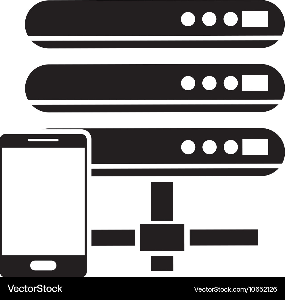 Web hosting and cellphone icon Vector Image