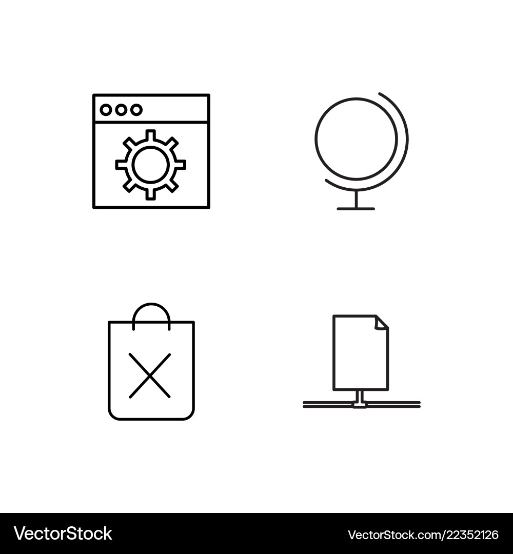 Web simple outlined icons set Web simple outlined icons set Vector Image