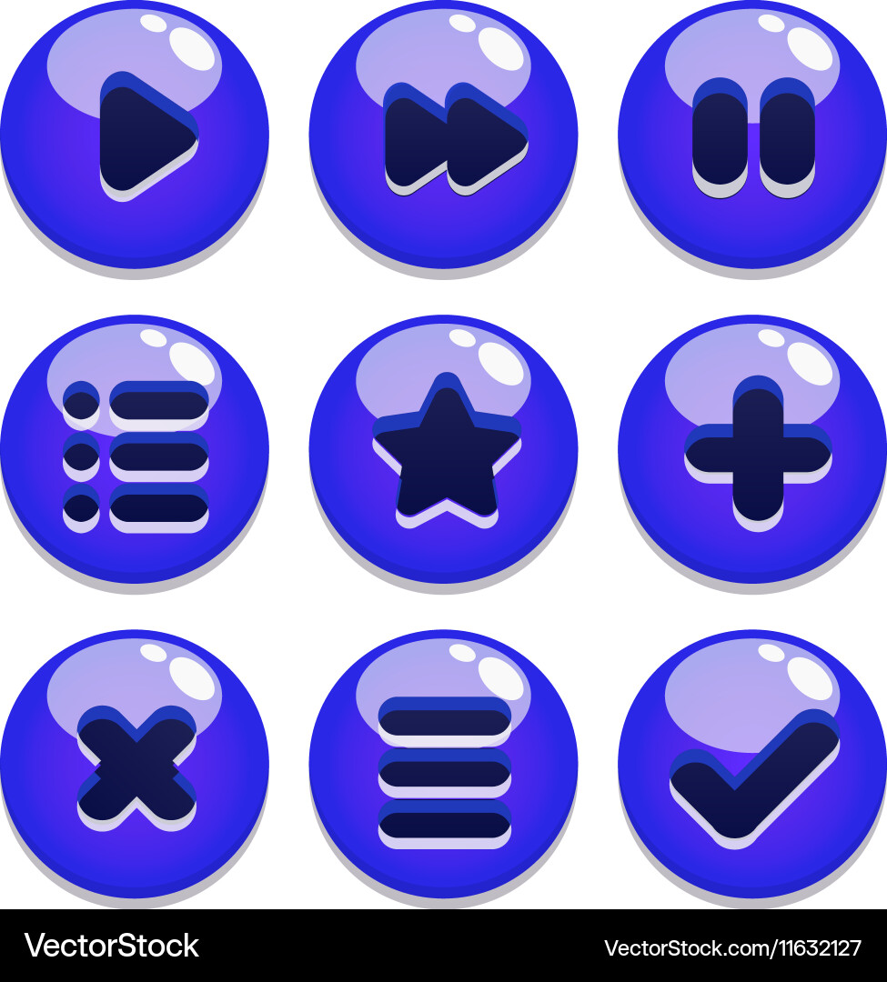 A set of buttons for gaming interfaces vector image