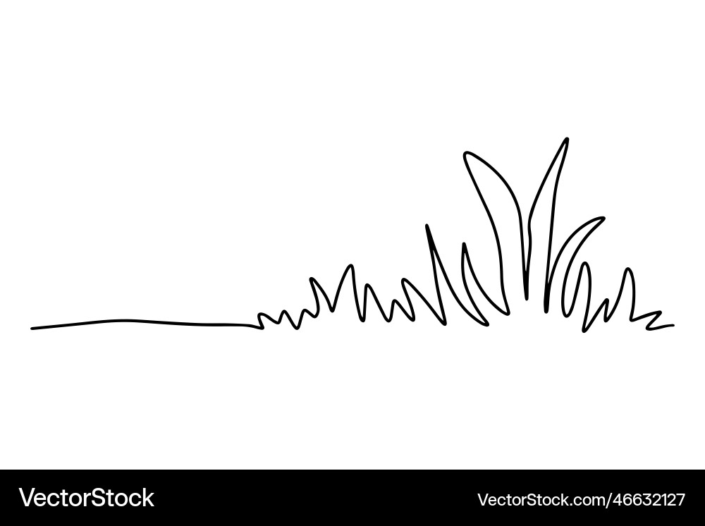 Abstract meadow line with grass continuous one Abstract meadow line with grass continuous one vector image