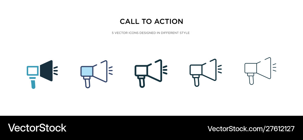 Call to action icon in different style two Call to action icon in different style two vector image