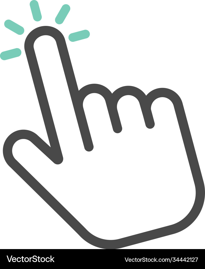 Click icon in linear style hand clicking vector image