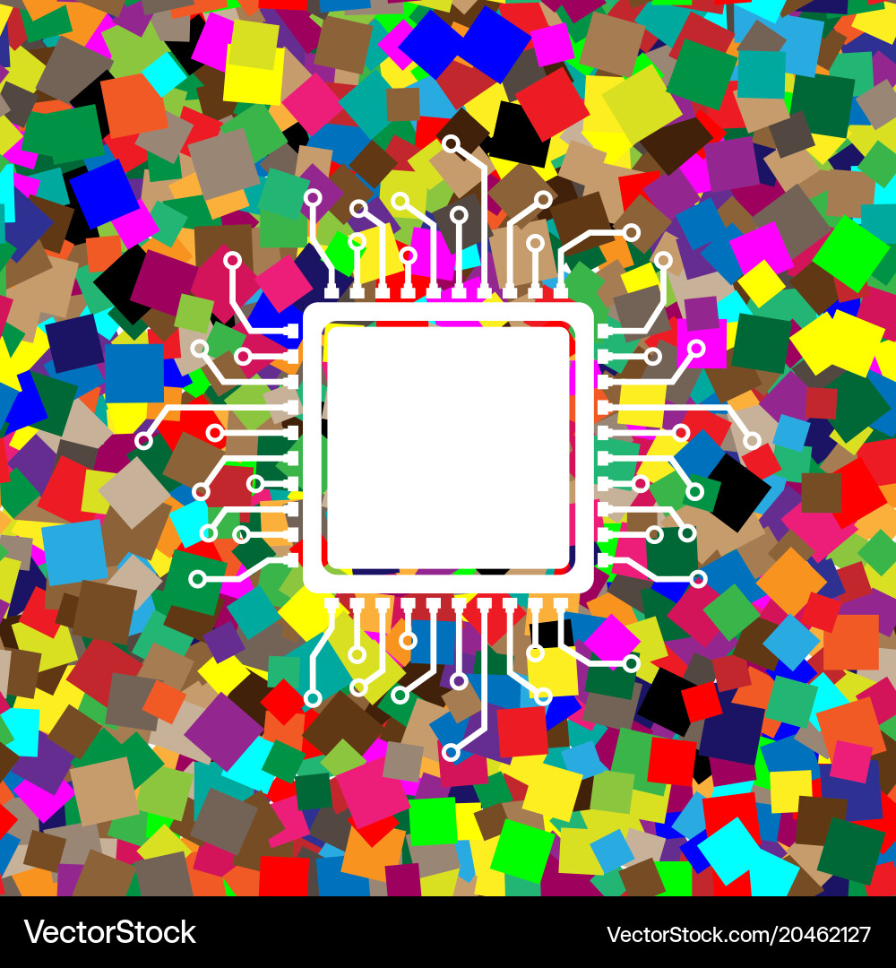 Cpu microprocessor white vector image