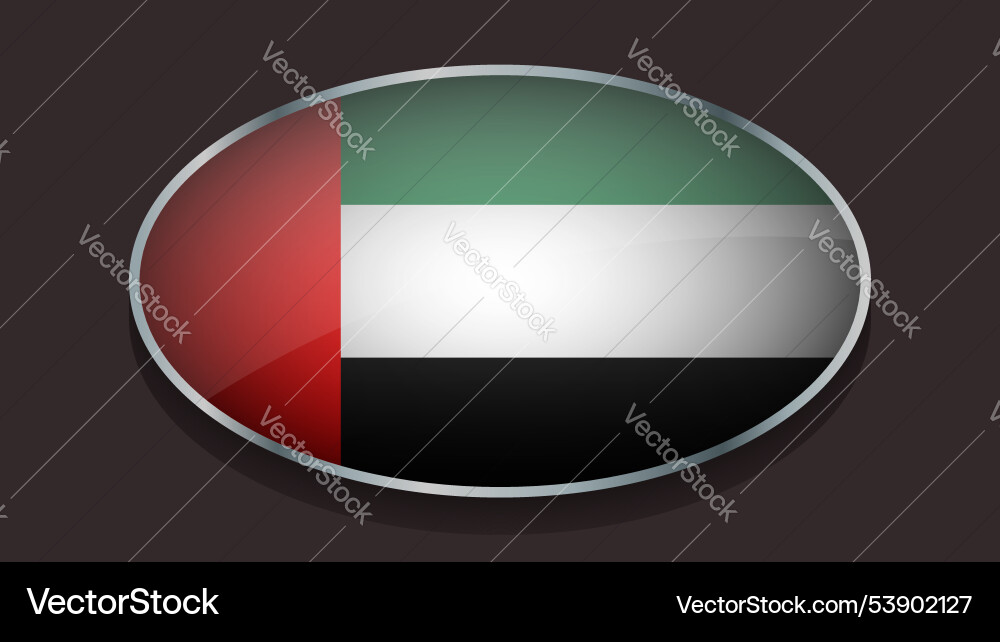 Eclipse shape of uae flag with original color Vector Image