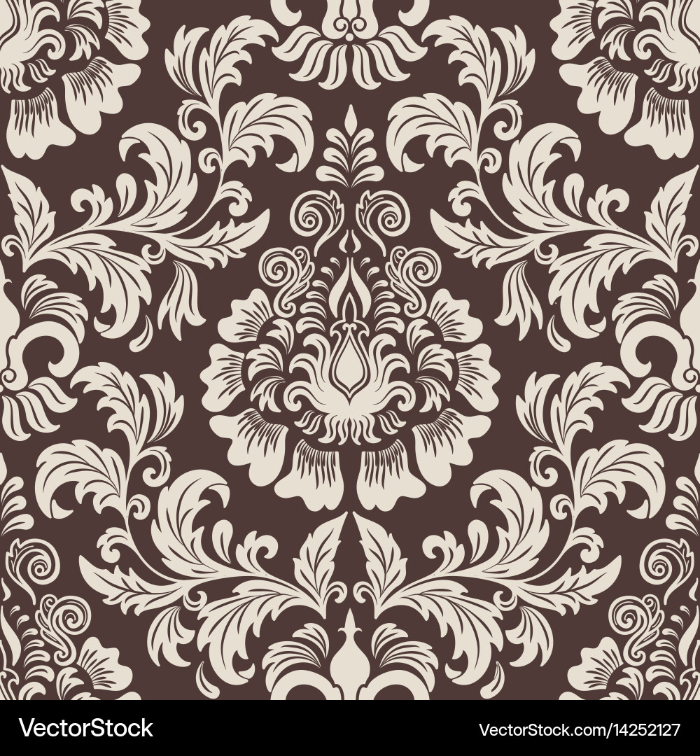 Elegant Damask Pattern Element Vector Image
