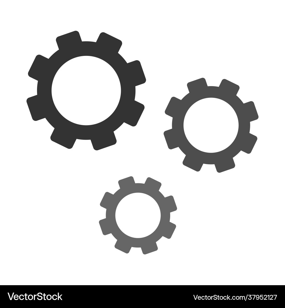 Gears icon cogs rotation isolated on white Gears icon cogs rotation isolated on white vector image