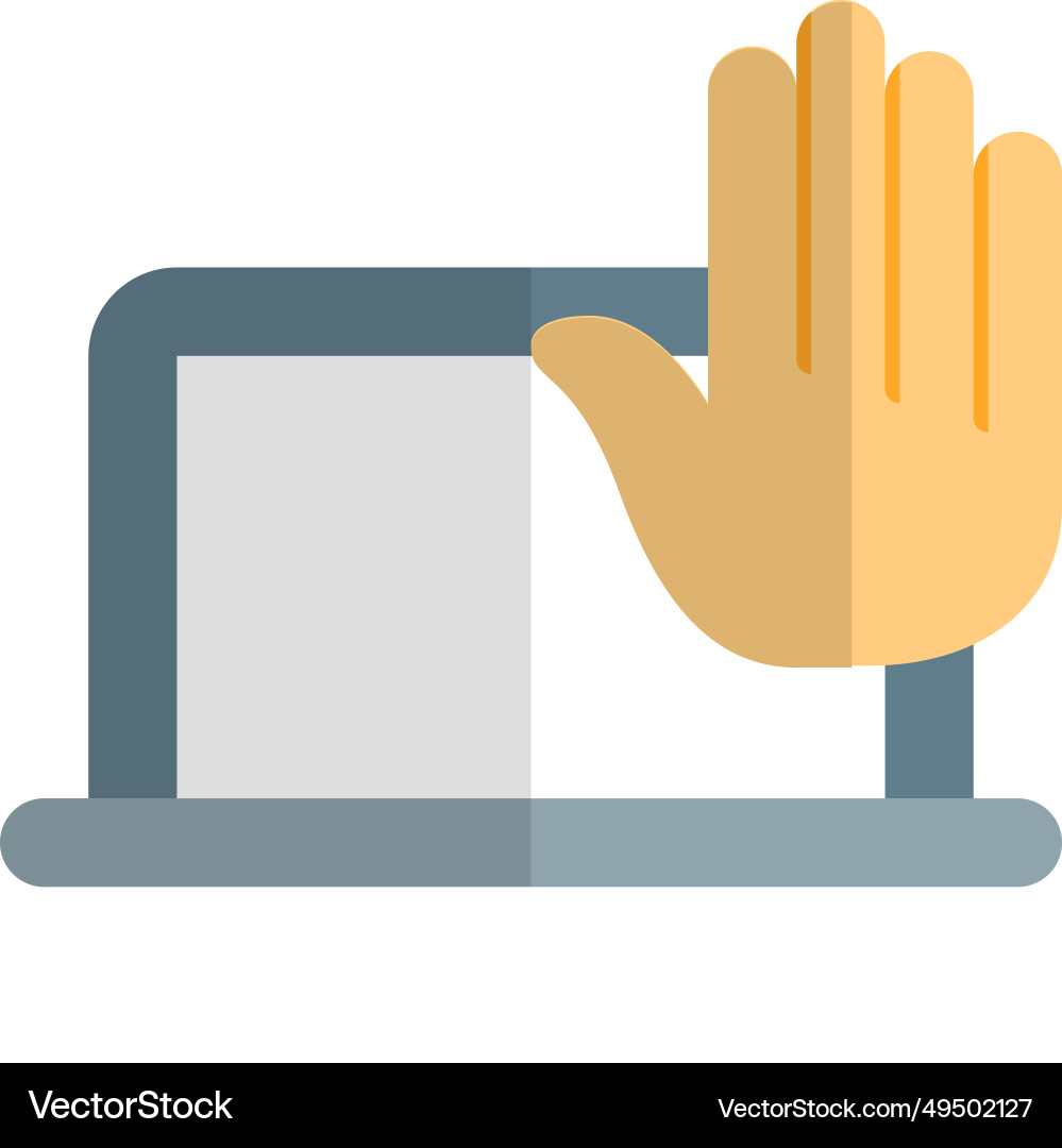Laptops hand feature used for command vector image