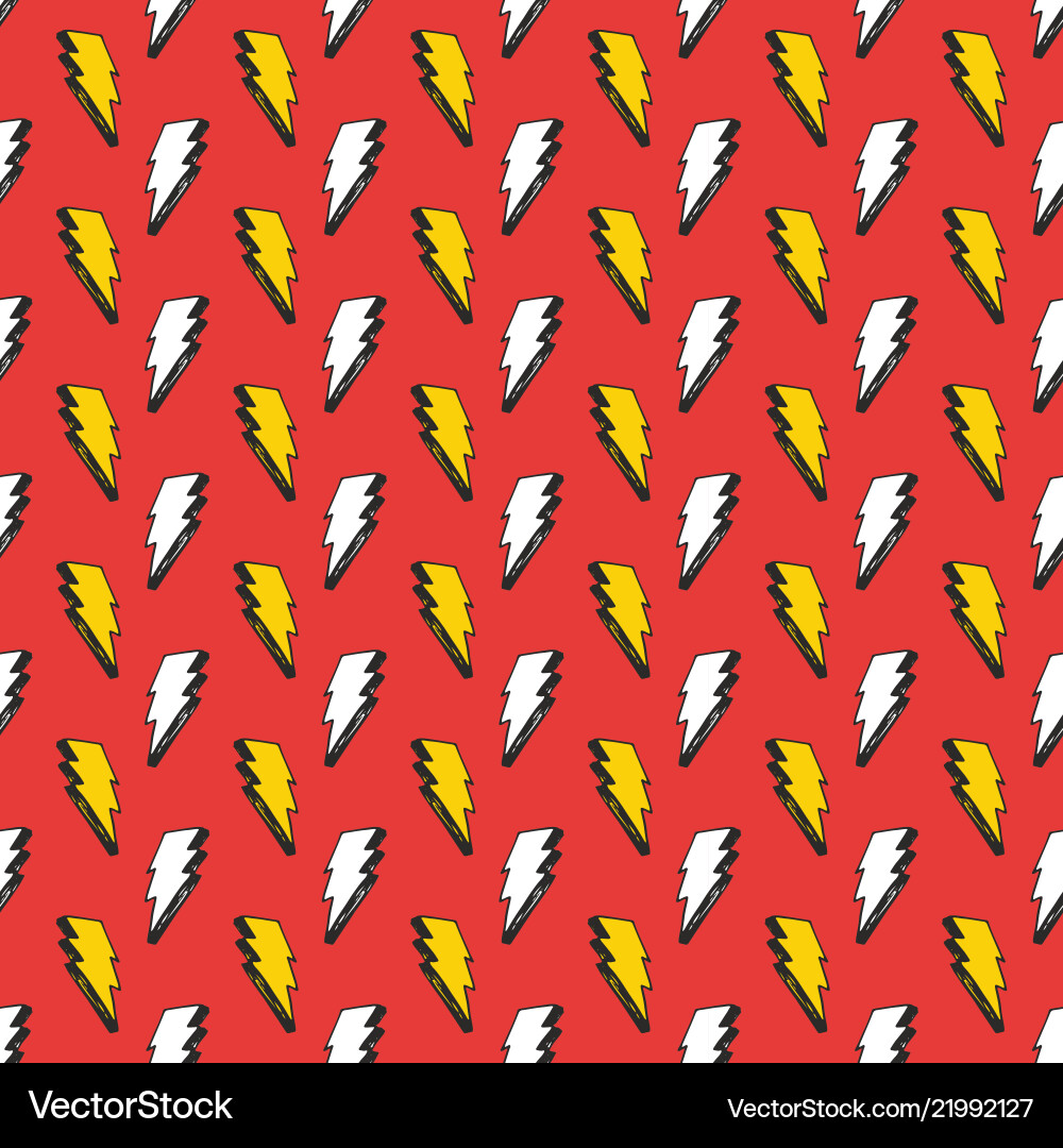 Lightning seamless pattern hand drawn sketched Lightning seamless pattern hand drawn sketched vector image