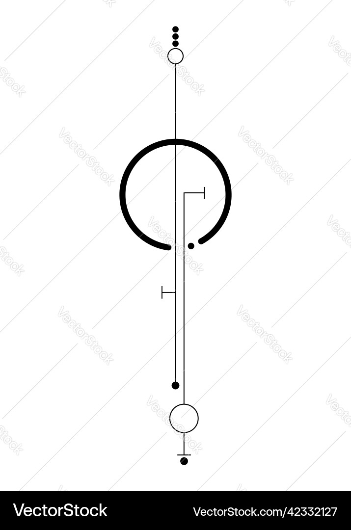 Linear minimalist tattoo sacred geometry mystic Linear minimalist tattoo sacred geometry mystic vector image